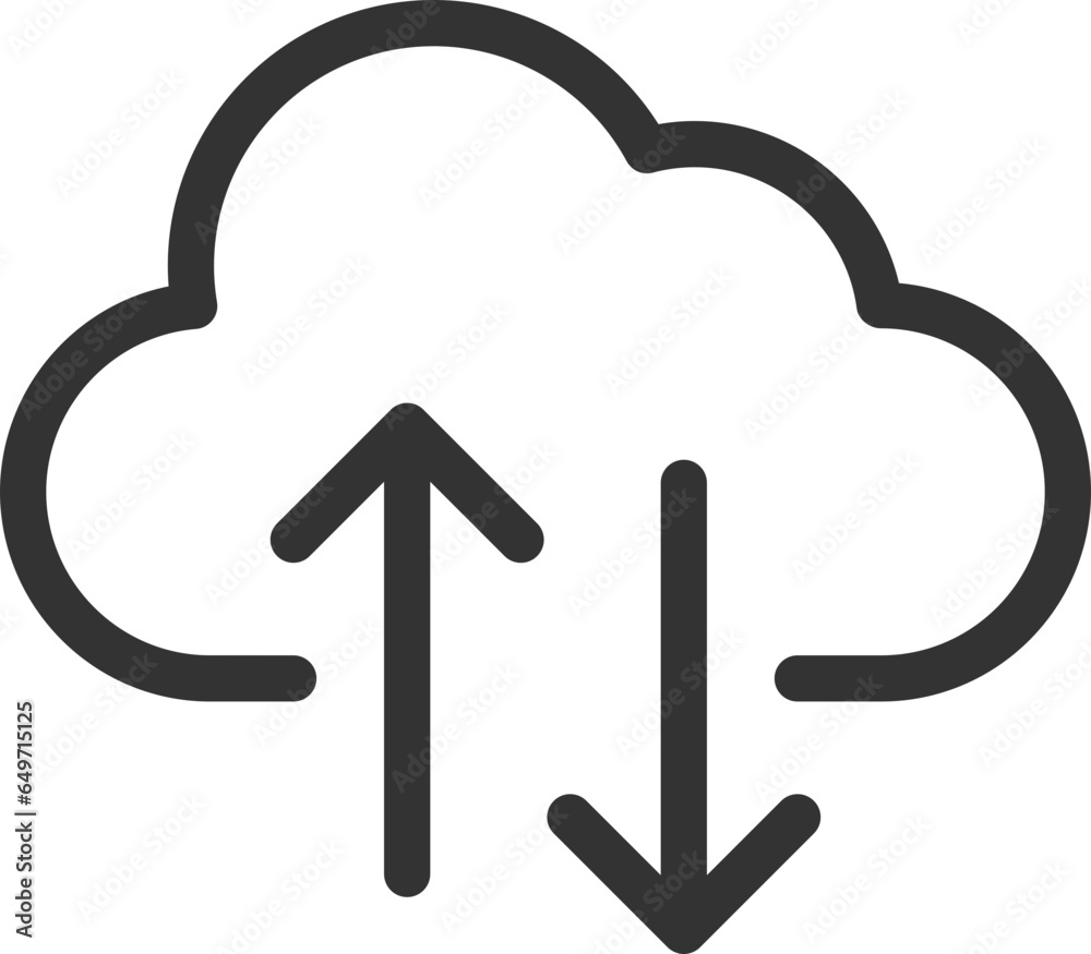 Poster technology icon vector cloud computing connection. big data global server. line design symbol.