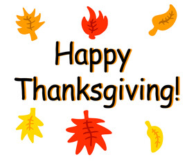 Stylized Cartoon Happy Thanksgiving Card