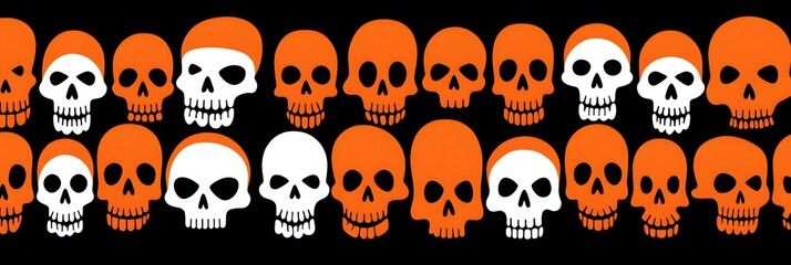 Fototapeta premium Skull illustration background wallpaper design, day of the dead, Día de Muertos