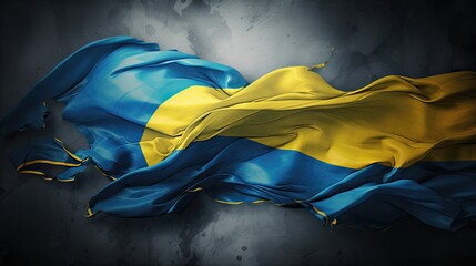 a flag-inspired artwork depicting the sweden flag with hues of blue, and yellow. The flag symbolizes freedom and unity with a touch of historical significance. - obrazy, fototapety, plakaty