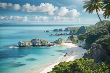 beach with sky and islands