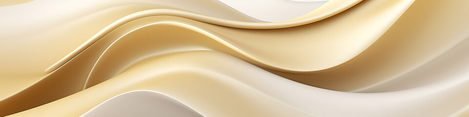long golden lines on white smooth abstract silk background.