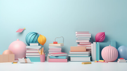 background back to school bright modern 3d.