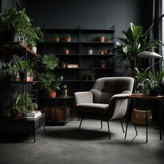 Fototapeta premium Modern interior, home, decor, light, plant, window, apartment