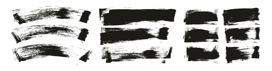 Flat Sponge Regular Artist Brush Long & Short & Curved Background High Detail Abstract Vector Background Set MEGA