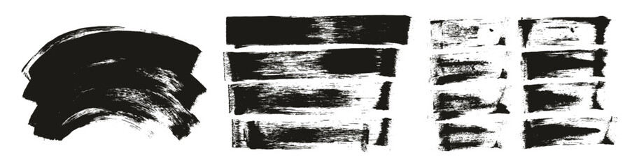 Flat Sponge Regular Artist Brush Long & Short & Curved Background High Detail Abstract Vector Background Set MEGA