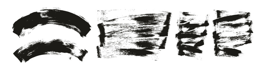 Flat Sponge Regular Artist Brush Long & Short & Curved Background High Detail Abstract Vector Background Set MEGA