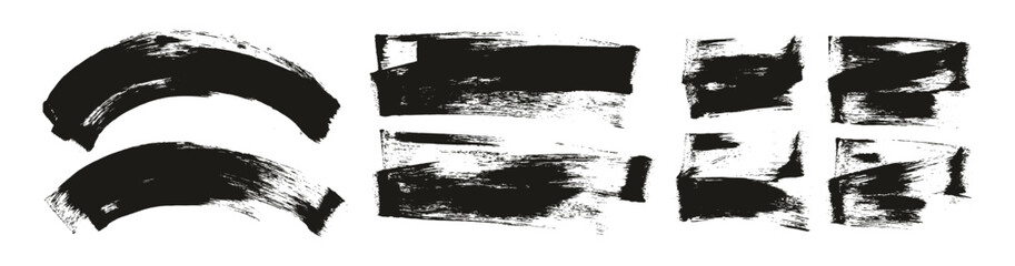 Flat Sponge Regular Artist Brush Long & Short & Curved Background High Detail Abstract Vector Background Set MEGA