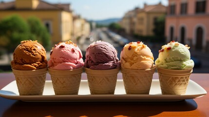 Tasty Gelato Cones in Rome, Italy