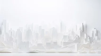 Fotobehang white paper layout city background abstraction flat. © kichigin19