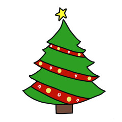 christmas tree isolated on white