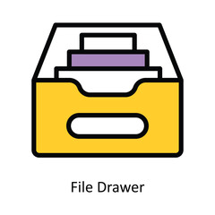 File Drawer vector Filled outline Icon Design illustration. Graphic Design Symbol on White background EPS 10 File
