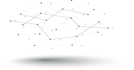 Abstract connection. High-tech Network technology background with dots and lines connection system.