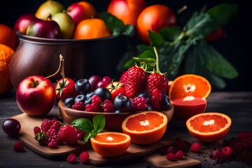 Naklejka na ściany i meble fruits and berries