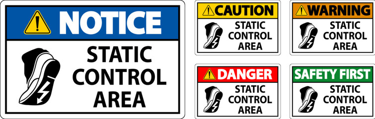Caution Sign Static Control Area