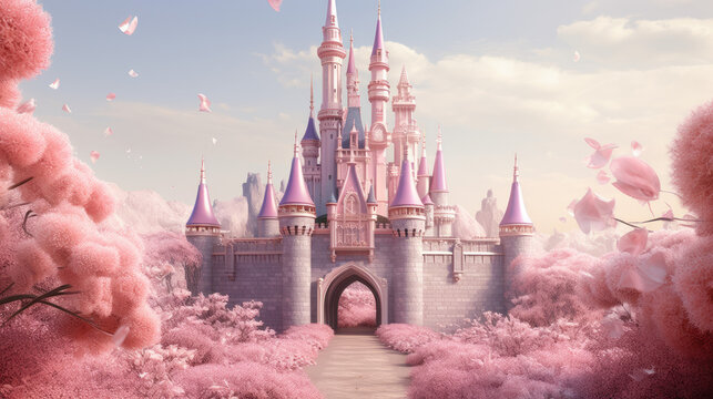 Magical pink princess castle