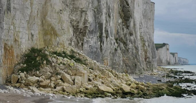 Cliffs of Ault, Coastal erosion, Somme department, France
