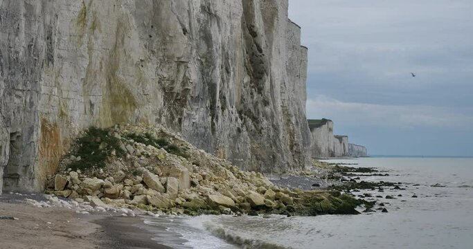 Cliffs of Ault, Coastal erosion, Somme department, France