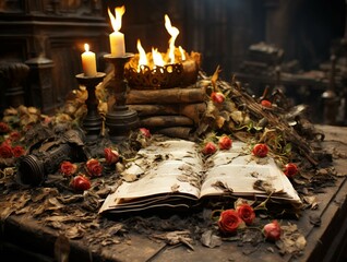 christmas tree with candles