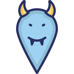 blue and cartoon monster