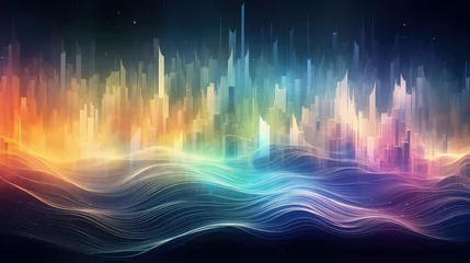 Gordijnen background waveform dreams abstract illustration light dream, glow neon, curve bright background waveform dreams abstract © sevector