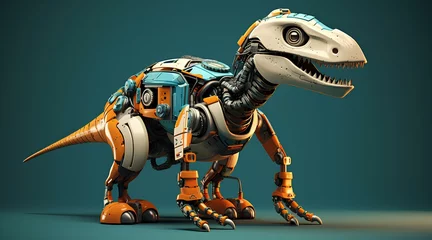 Deurstickers 3d mini dinosaur robot toy model  © Darrity