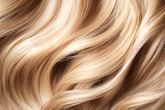 Back view of a Woman with Long Blond Caramel Balayage Hair colour. Beauty salon highlights colouring and styling. Peach Fuzz Color of The Year 2024