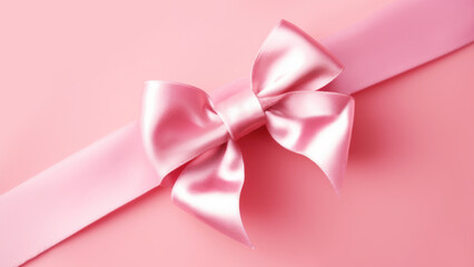 Pink Bow and Tape in the Style of Pop Art-
inspired Imagery, Minimalist Pink Background.
Festive...