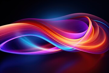 vibrant and colorful abstract shapes glowing ultraviolet spectrum featuring curvy neon lines.Generated with AI