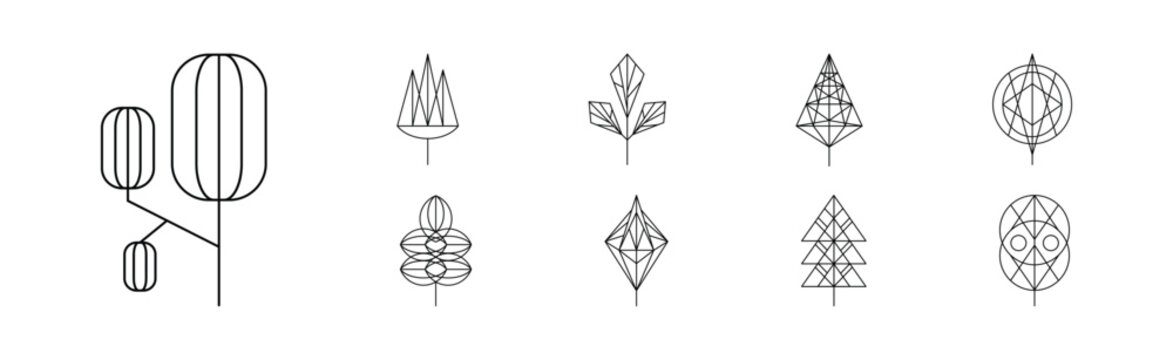 Floral Decoration Plant Line Stroke Icon Pictogram Symbol Vector Set