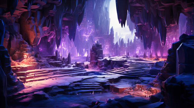 Labyrinths of Crystal Caves Illuminated Within