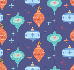 Christmas doodle background seamless pattern 