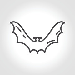 bat line icon. bat isolated sign