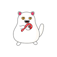 cat holding a Christmas lollipop, groovy psychedelic