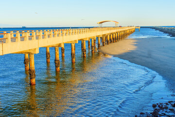 Sunny Winter View of Cabrillo Pier from the Beach