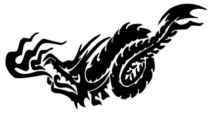 Tattoo head dragon
