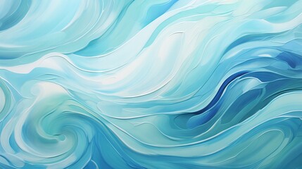 Naklejka premium a painting of a blue and white wave with a white background. generative ai