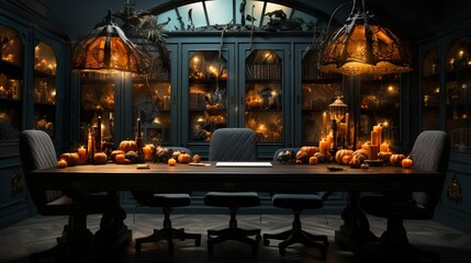 Fototapeta na wymiar Halloween - Videocall Background Wallpaper 16