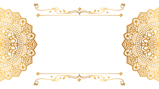 Vintage luxury golden mandala arabesque islamic pattern for wedding invitation background