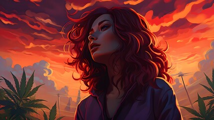 Cannabis background wallpaper design, weed, ganja, marihuana, green hemp bud, leaf