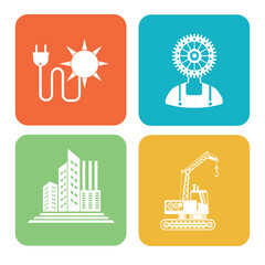 Industry And Construction Vector Icon Set