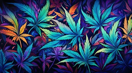 Cannabis background wallpaper design, weed, ganja, marihuana, green hemp bud, leaf