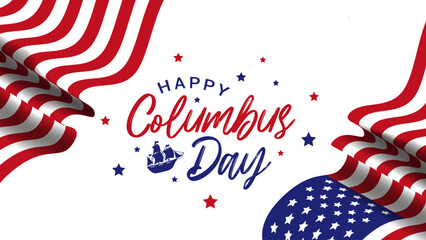 Happy Columbus Day Greeting Card 2023 vector background illustration for banner, poster, social media feed