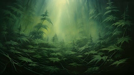 Fototapeta na wymiar Cannabis background wallpaper design, weed, ganja, marihuana, green hemp bud, leaf