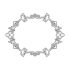 Vintage botanical frame Black and White