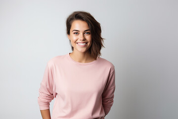 Obraz premium portrait of a woman wearing pink t-shirt
