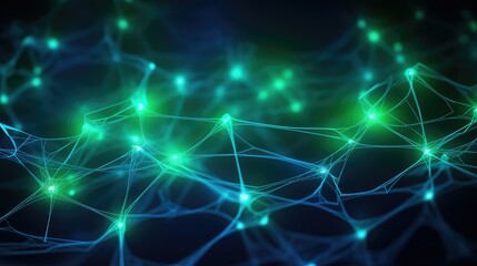 Obraz premium ai digital neuron network illustration data background, blue system, futuristic connection ai digital neuron network