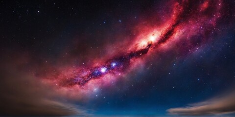 Starry Night Sky. Universe Exploration and Astronomy. Supernova Desktop Background.