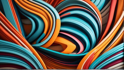 Colorful Abstract Design with Teal and Orange Shades