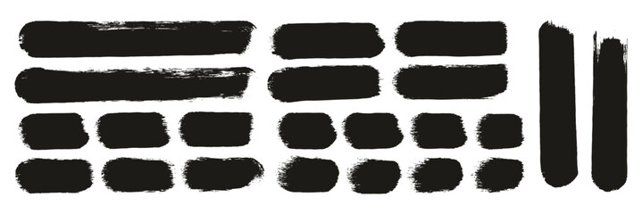 Round Sponge Thick Artist Brush Straight Lines High Detail Abstract Vector Background ULTRA Set 